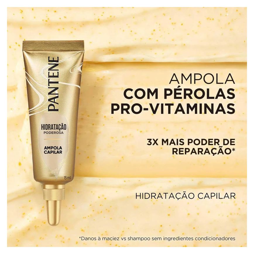 Kit Ampola de Tratamento Pantene Hidratação Poderosa com 3 unidades de 15ml