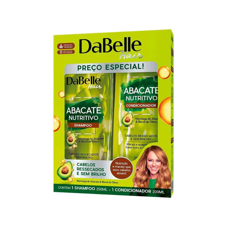 Kit DaBelle Hair Abacate Nutritivo Shampoo 250ml + Condicionador 200ml