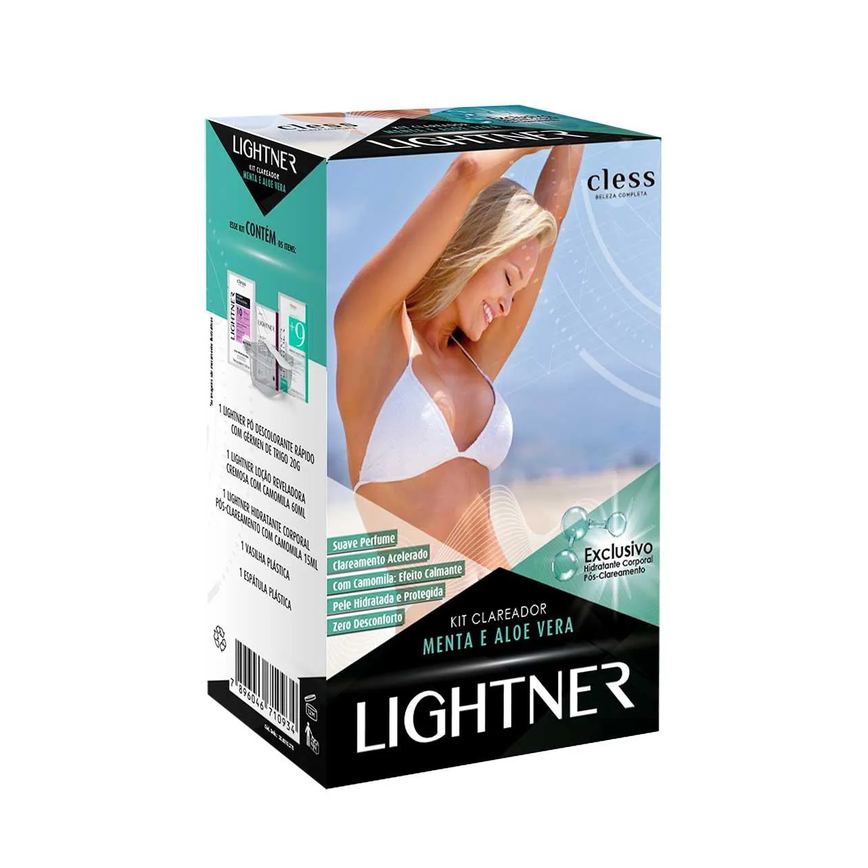 Kit Clareador de Pelos Lightner Menta e Aloe Vera com 5 itens