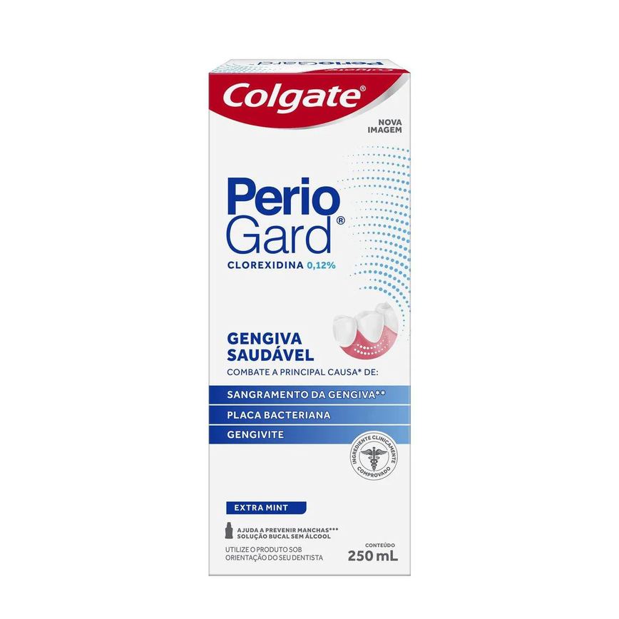 Kit Cuidado com a Gengiva Periogard Pasta de Dente em Gel Sabor Hortelã + Escova de Dente Extra Macia + Enxaguante Bucal Sem Álcool Extra Mint