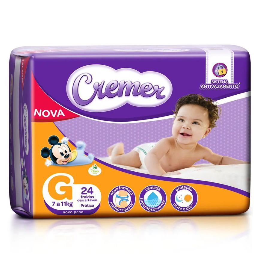 Fralda Cremer Disney Baby G 24 unidades
