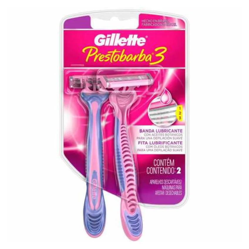 Aparelho de Depilação Gillette Prestobarba 3 Feminino - 2 unidades