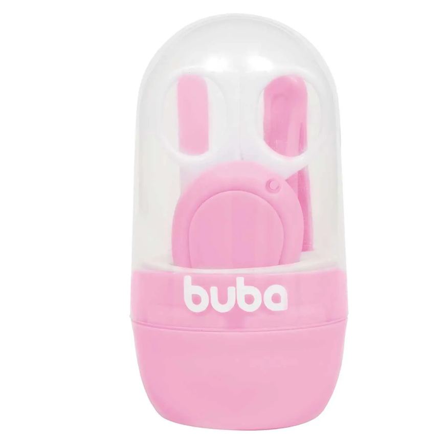 Kit Cuidados Pessoais Buba Baby Rosa com Estojo 4 peças