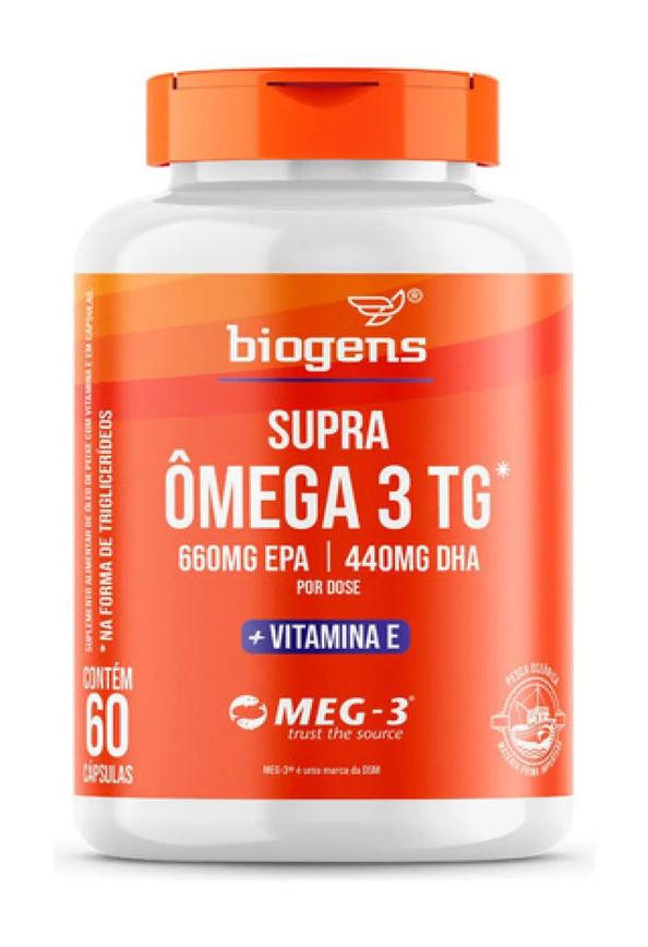 Supra Ômega 3 Vit. e 660mg Epa | 440mg Dha, 60 Cápsulas, Biogens Neutro