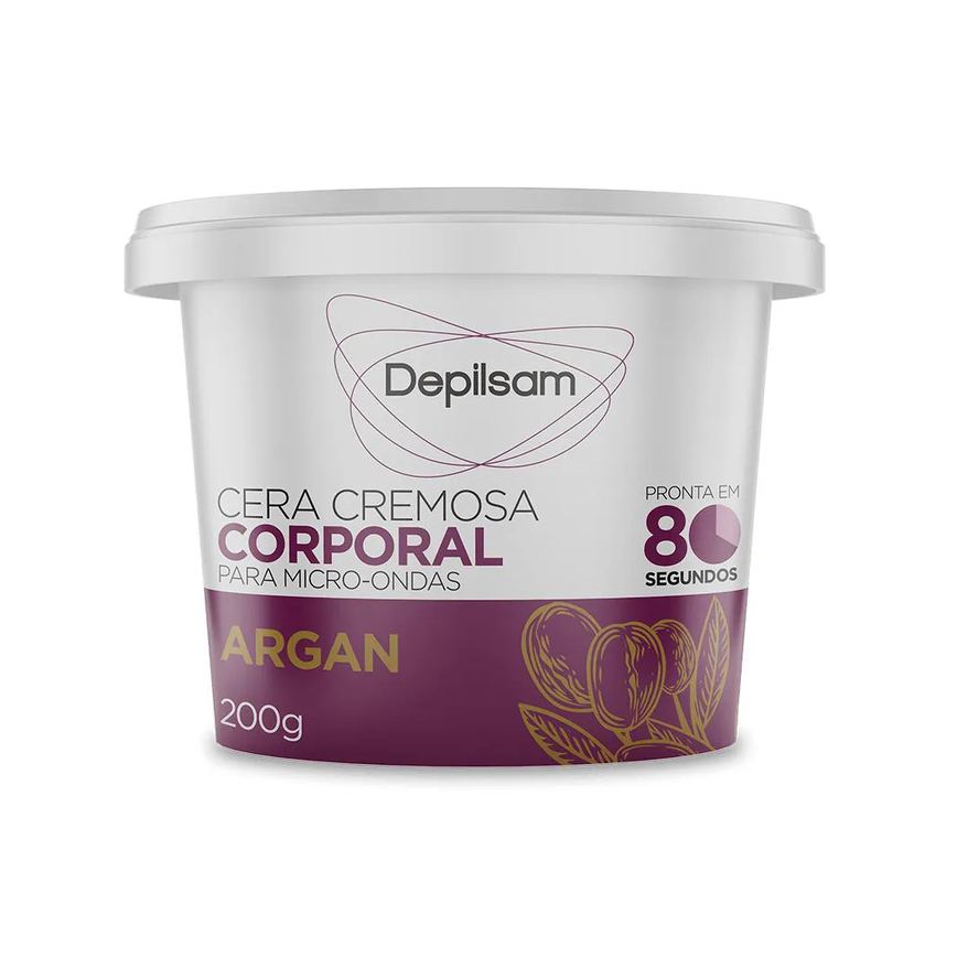 Cera Cremosa Corporal Depilsam de Micro-ondas Argan 200g
