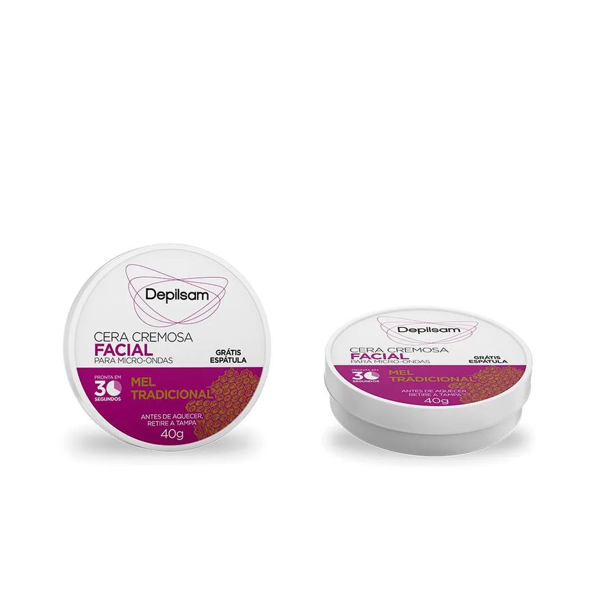 Cera Cremosa Facial Depilsam de Micro-ondas Mel 40g