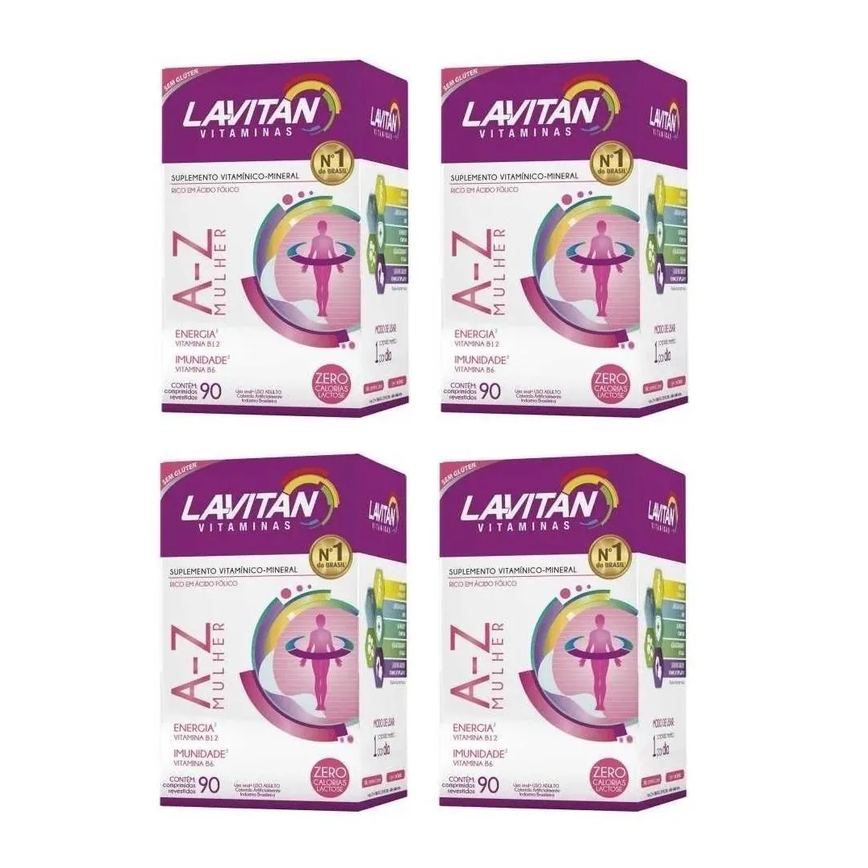 Kit 4uni Lavitan a - Z Mulher (4x 90 Comprimidos) - Cimed