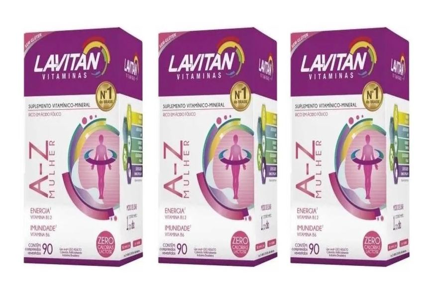 Kit 3uni Lavitan a - Z Mulher (3x 90 Comprimidos) - Cimed