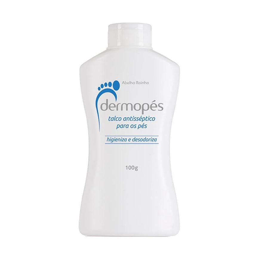 Talco Antisséptico para os Pés Higieniza e Desodoriza Dermopés Abelha Rainha 100g