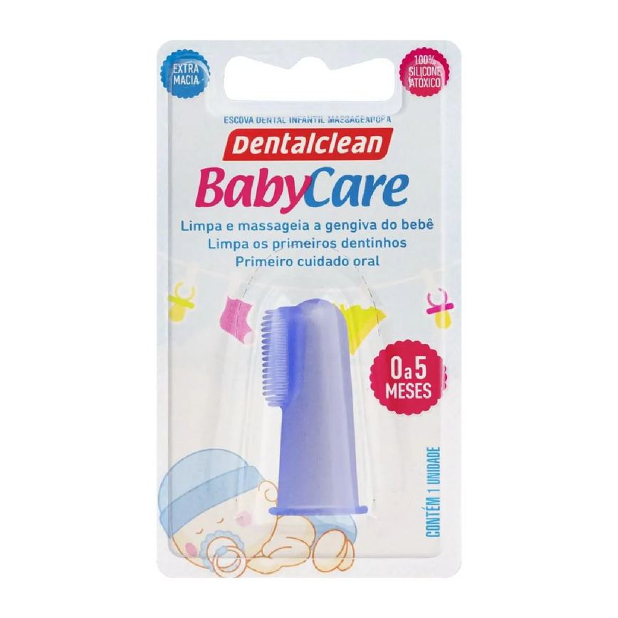 Escova de dente infantil massageadora de 0 a 5 meses babycare dentalclean