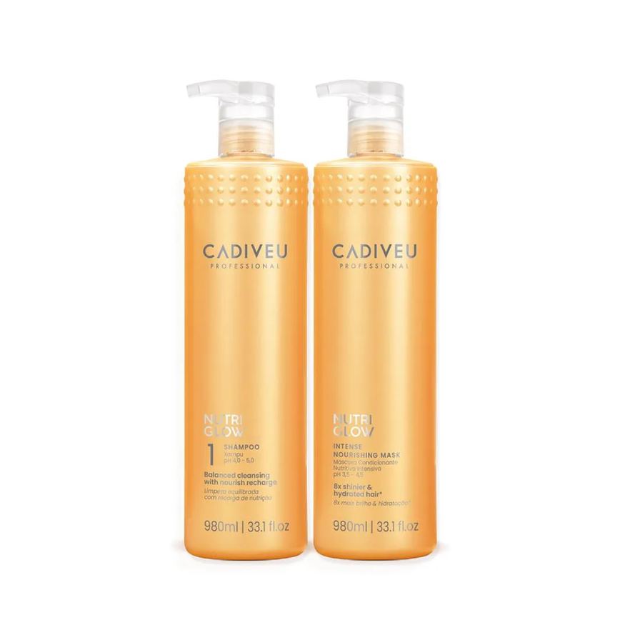 Kit Cadiveu Professional Nutri Glow Shampoo e Máscara Litro (2 Produtos)