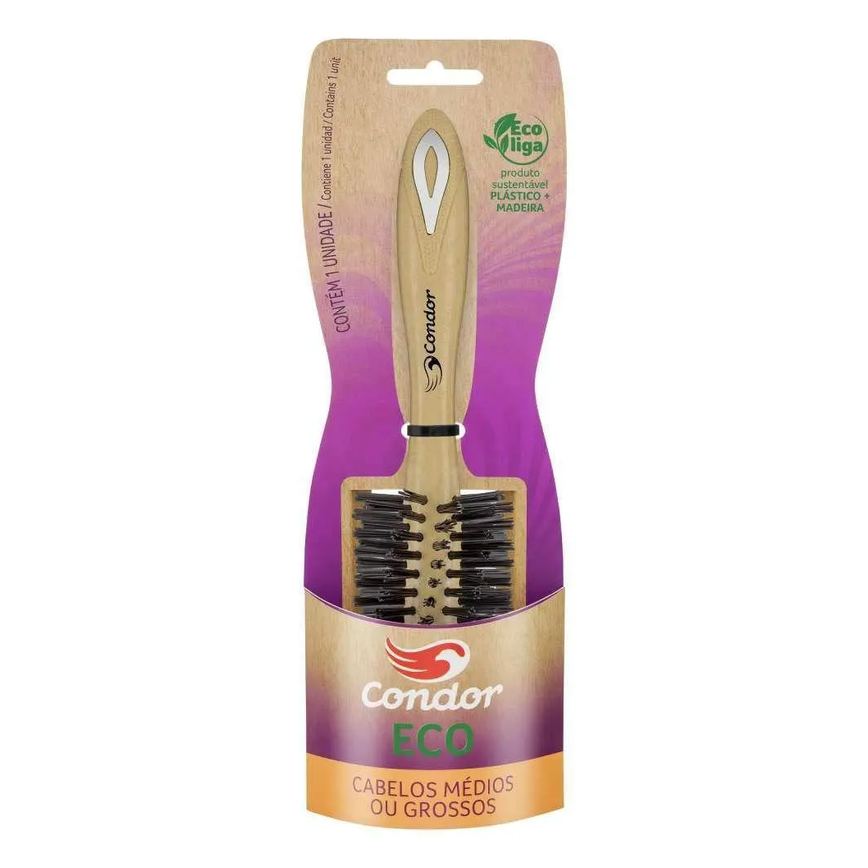 Escova de Cabelo Condor Eco Cabelos Medios Ou Grossos R-6806