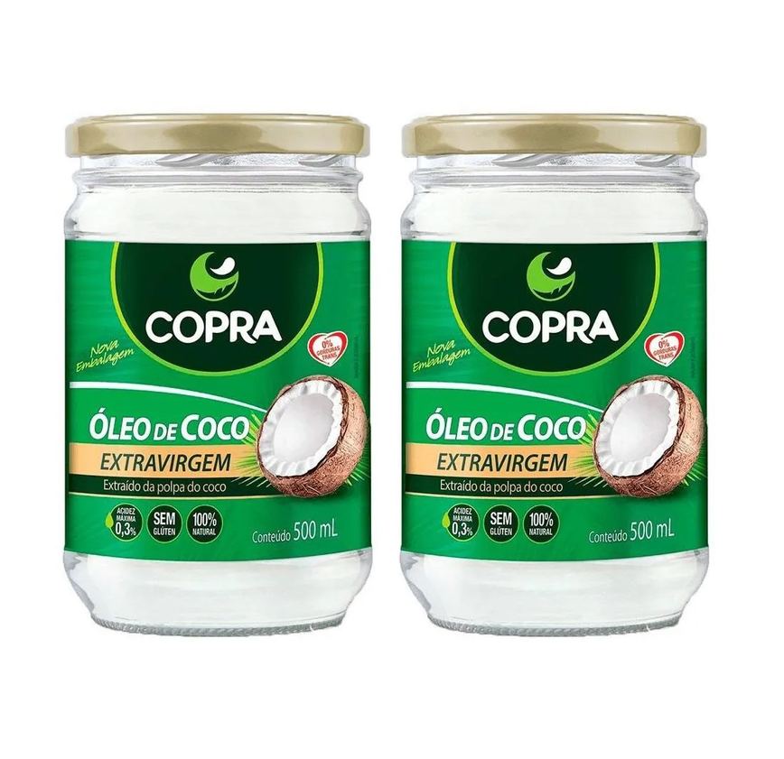 Kit 2uni Óleo de Coco Extravirgem 500ml - Copra