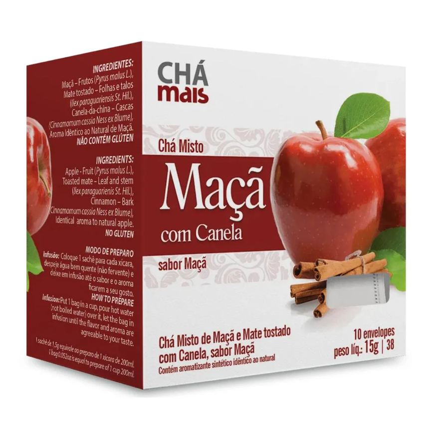 Clinicmais Chá Maçã com Canela 10 Sachês 15g - Chá Mais