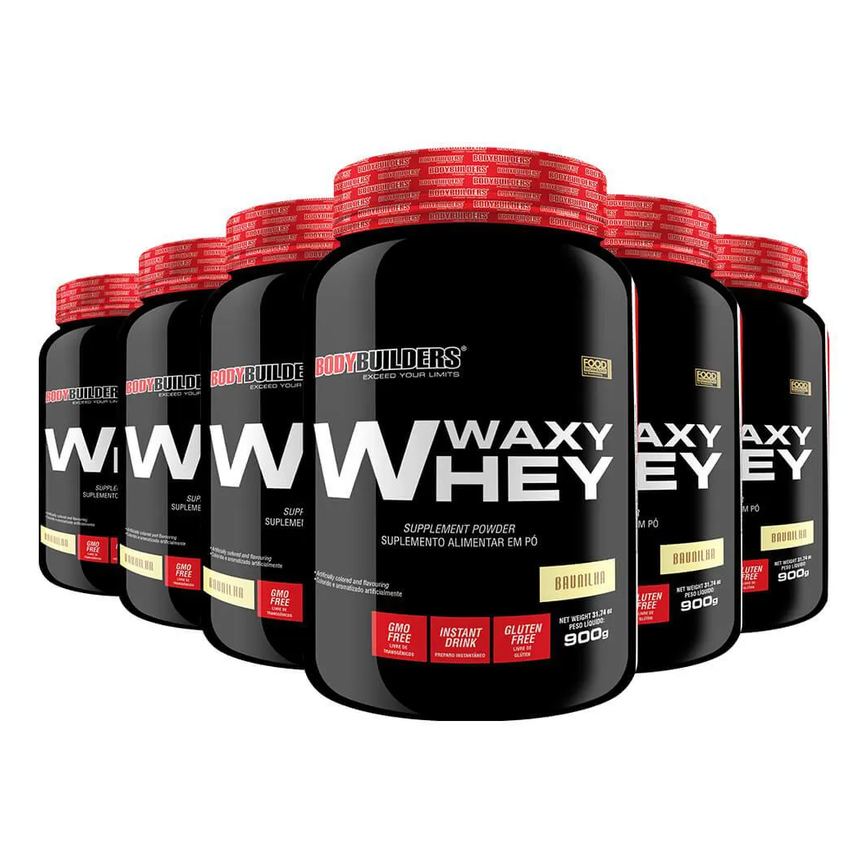 Kit Whey Protein BodyBuilders Waxy Whey Baunilha 900g 6 unidades