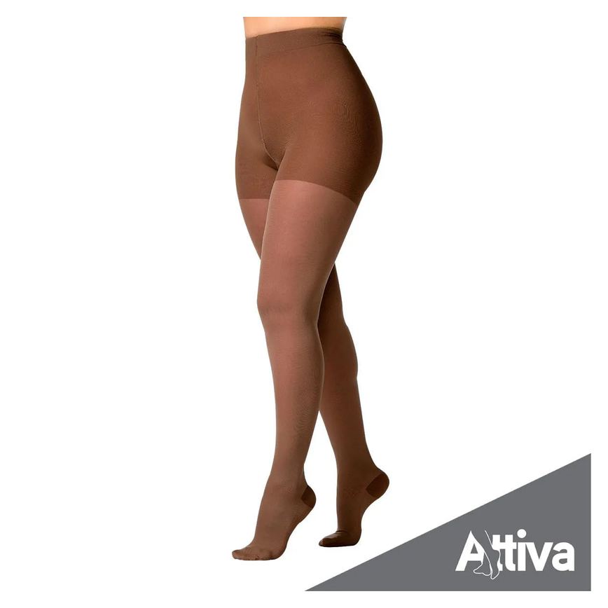 Meia Calca Attiva Media Compressao 18-21 Fem Fechada Natural Escuro G