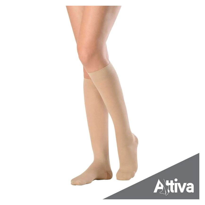 Meia ¾ Panturrilha Attiva Alta Compressao 20-30 Fem Fechada Natural P