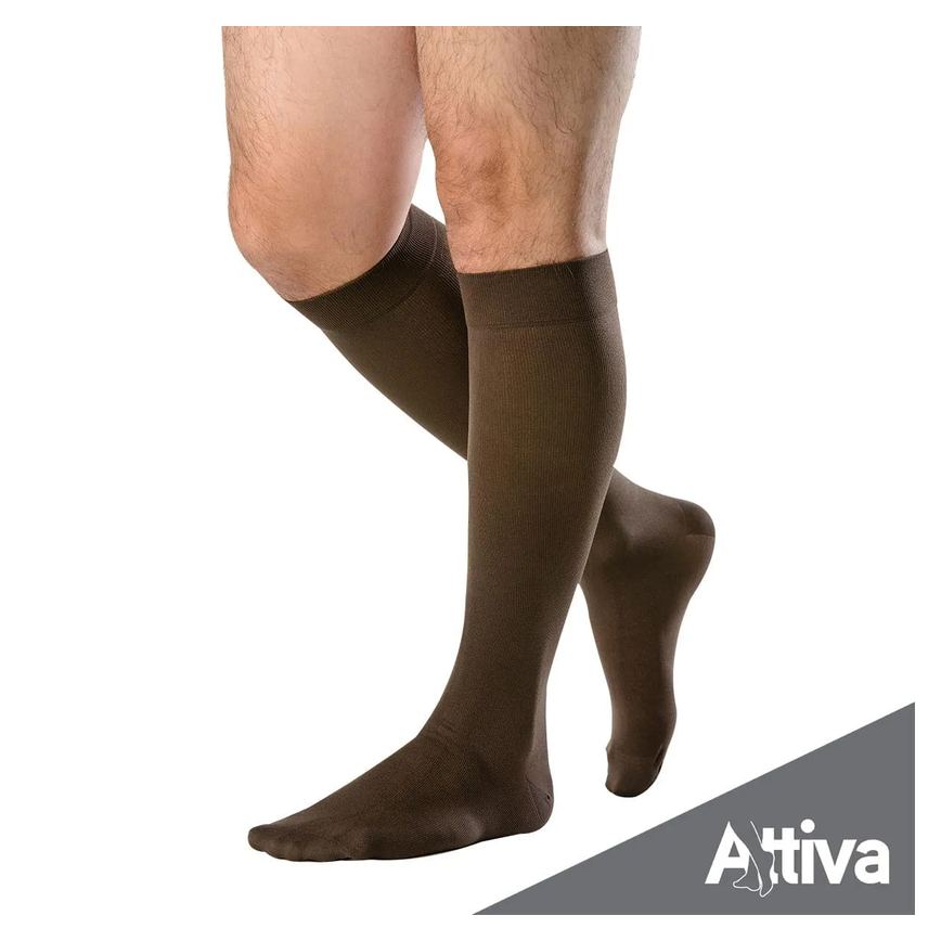 Meia ¾ Panturrilha Attiva Alta Compressao 20-30 Mas Fechada Marrom P