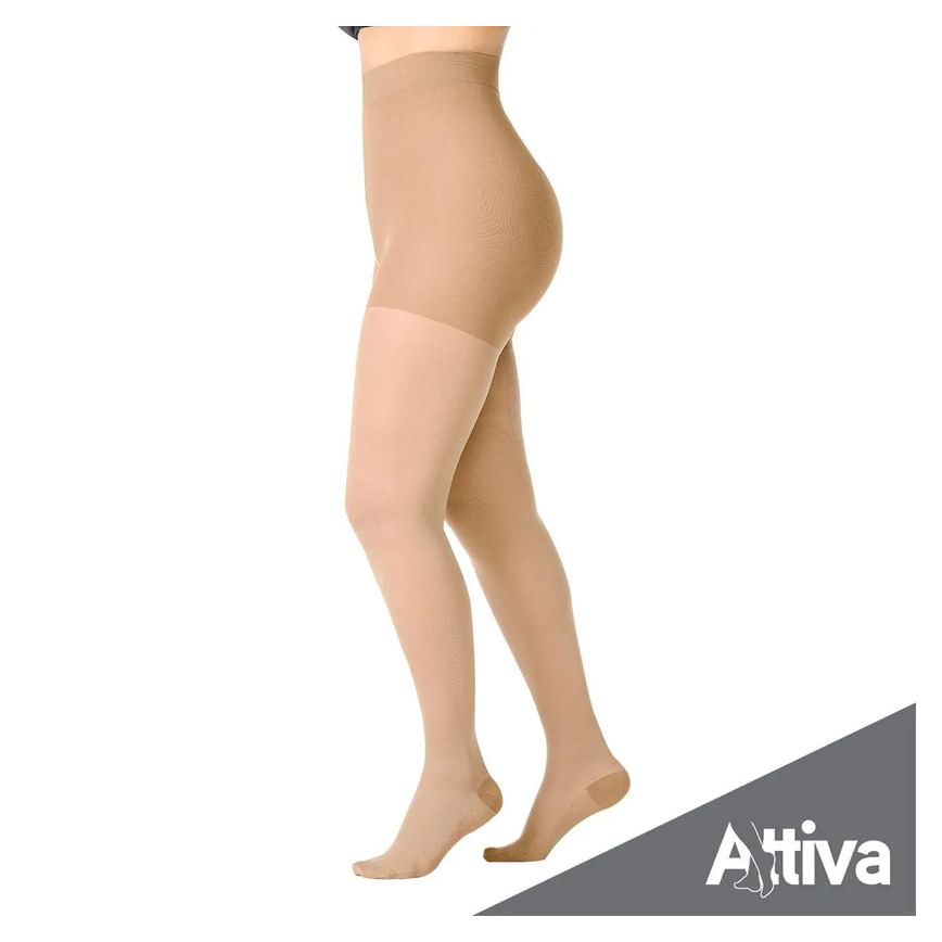 Meia Calca Attiva Alta Compressao 20-30 Fem Fechada Natural Gg
