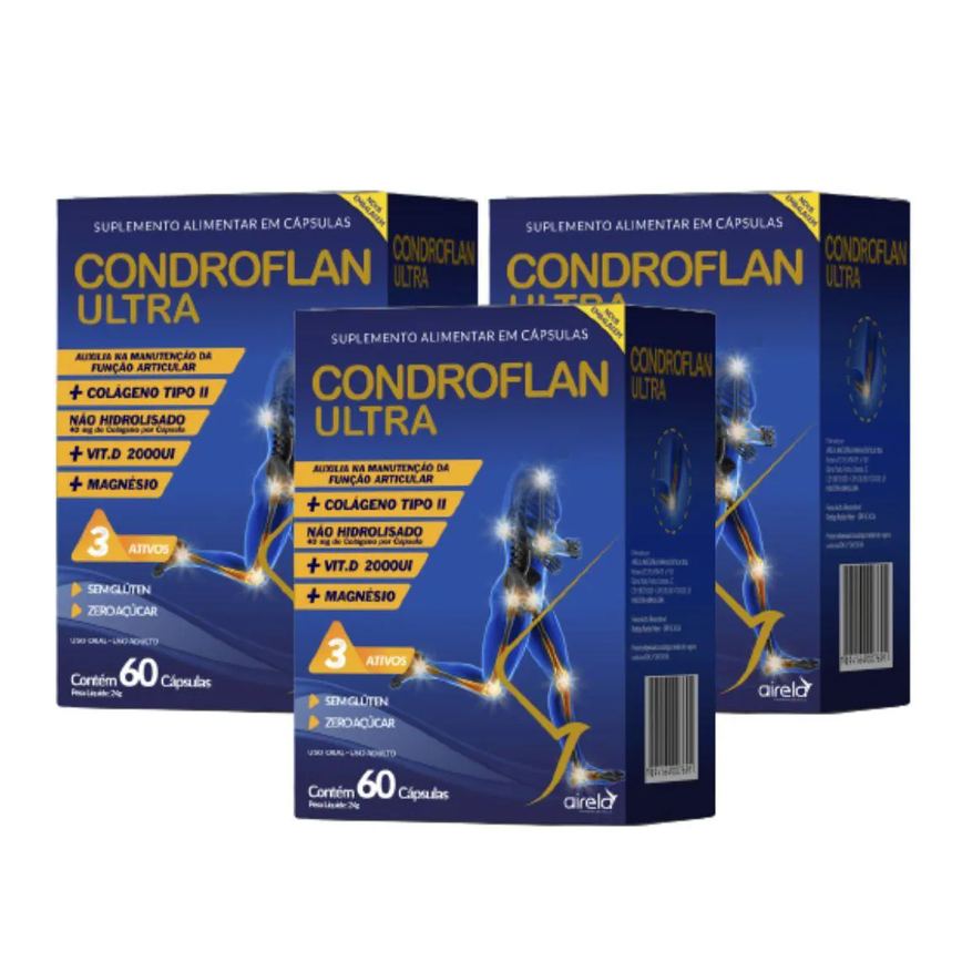 Kit Suplemento Airela Condroflan Ultra 60 Cápsulas 3 Unidades