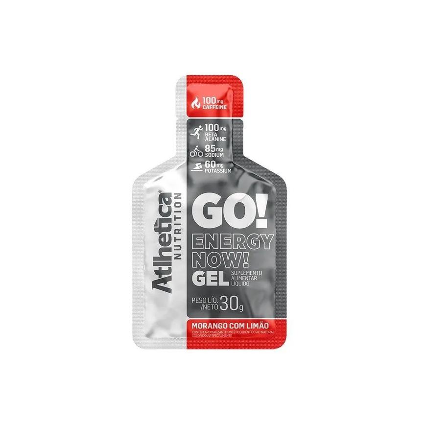 Energético em Gel Atlhetica Nutrition Go! Energy Now Gel Morango com Limão 30g
