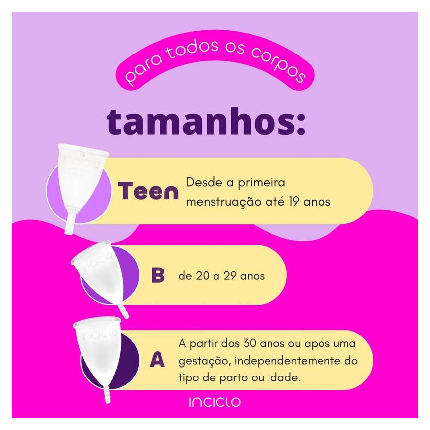 Kit Coletor Menstrual Inciclo A + cápsula Esterilizadora Lavanda / Roxa / Lilás