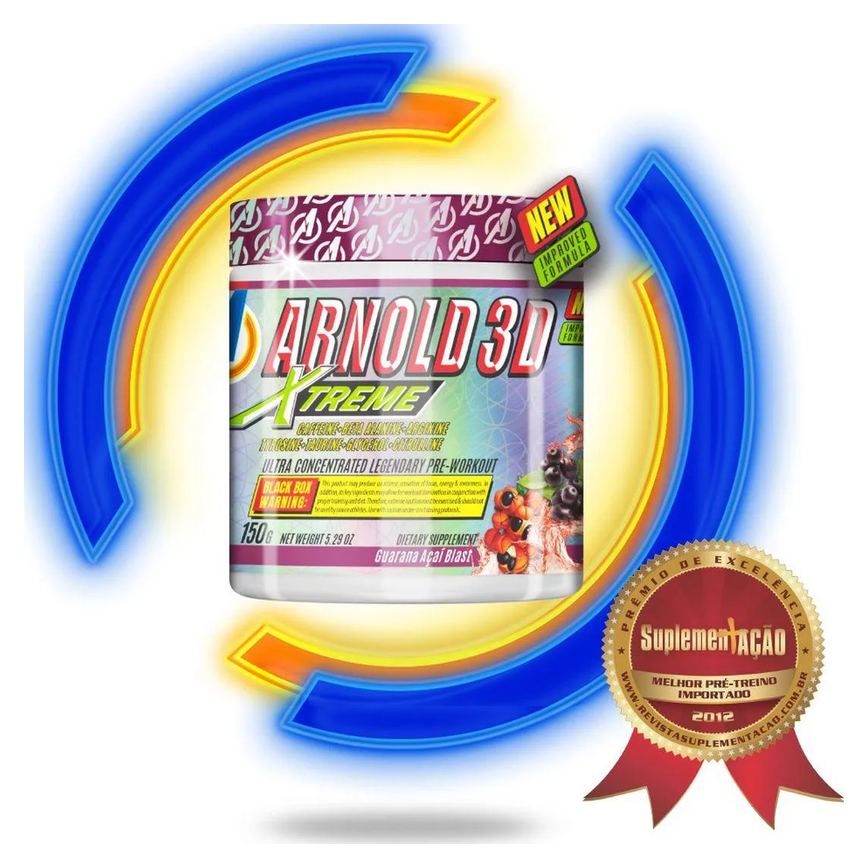 Pré-treino Arnold Nutrition Arnold 3d Xtreme Guaraná com Açaí 150g
