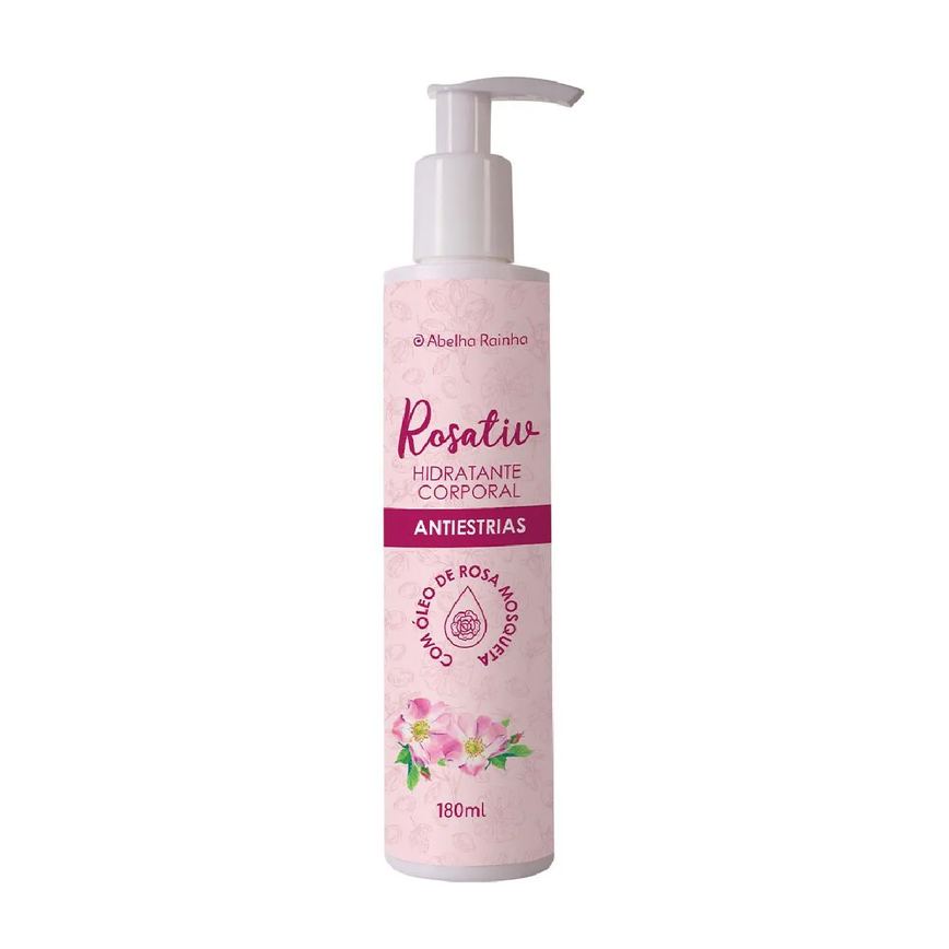 Hidratante Corporal Antiestrias Oleo Rosa Mosqueta Rosativ Abelha Rainha 180ml