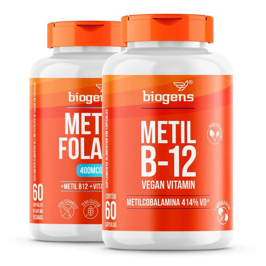 Biogens Kit 2x Metil Folato + Metil B12 60 Cápsulas