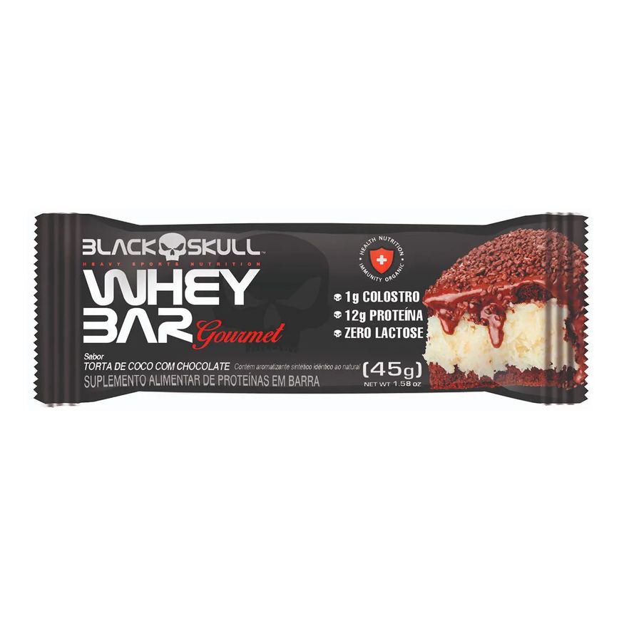 Barra de Proteína Black Skull Whey Bar Gourmet Coco 45g