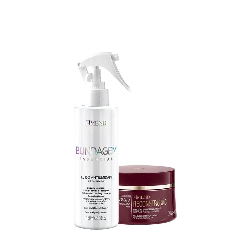 Kit Amend Blindagem Essencial Fluído e Amend Essenciais Máscara de Reconstrução (2 Produtos)