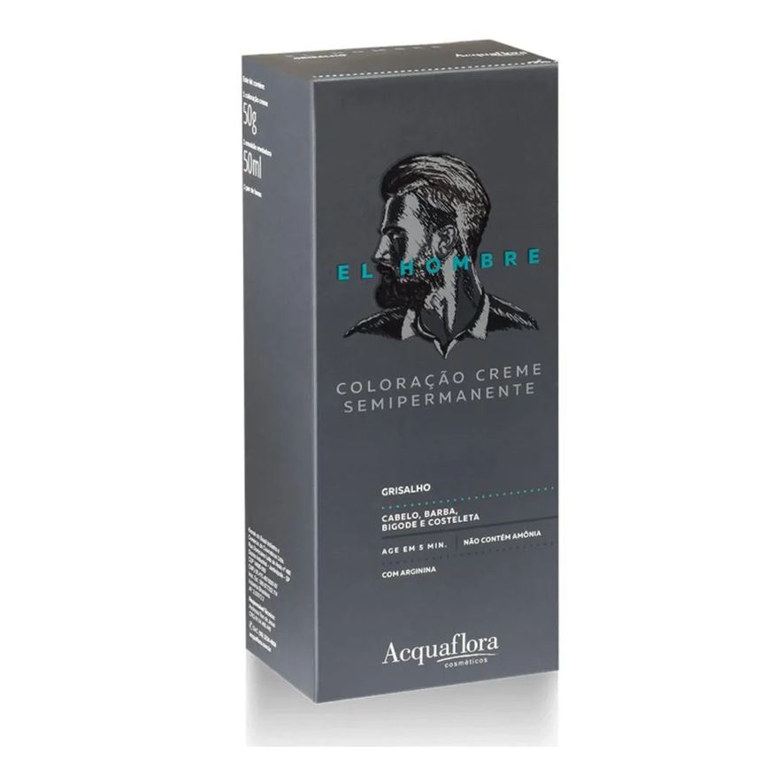 Kit Coloração Creme Semipermanente Acquaflora El Hombre Grisalho