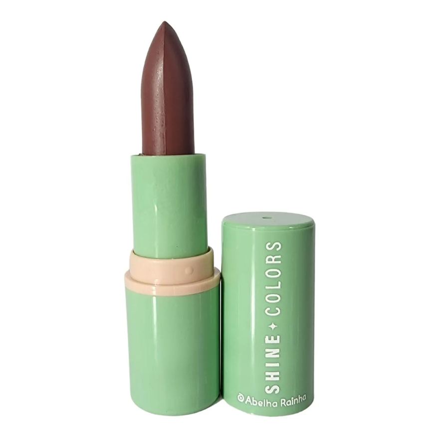 Batom Brilho e Sabor Chocolate Fps 15 Shine Colors Abelha Rainha 3,7g
