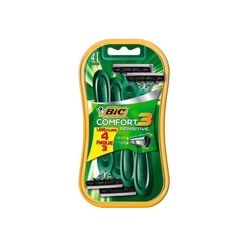 Aparelho Barbear Bic Comfort 3 Pele Sensivel Lv4 Pg3