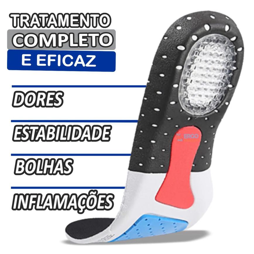 Palmilha Anatômica Anti Dor Tratamento Fascite Plantar e Esporão Original 1par 35a40