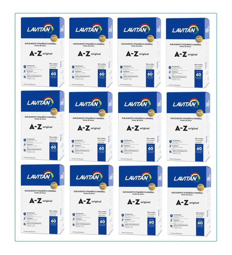 Kit 12 Lavitan A-Z Original Suplemento Com 60 Caps - Cimed