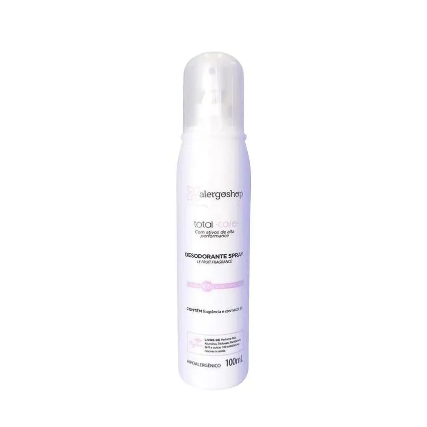 Desodorante Sem Alumínio Spray Alergoshop Total Care Hipoalergênico Sem Perfume 100ml