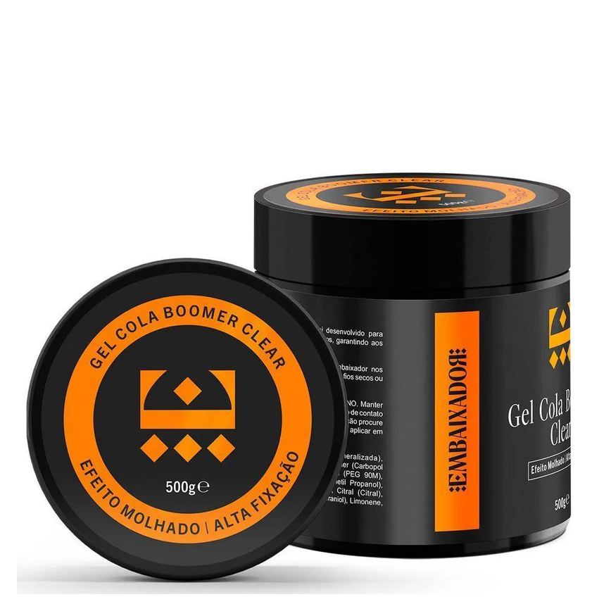 Kit 02 Gel Cola Boomer Clear + 01 Gel Boomer Black Embaixador 500g