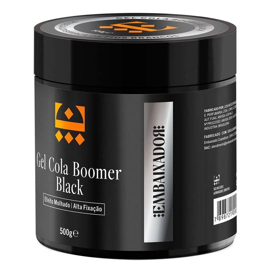 Kit 02 Gel Cola Boomer Clear + 01 Gel Boomer Black Embaixador 500g
