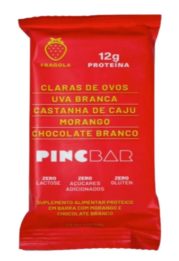 Kit Barra de Proteína Pincbar Fragola Sem Açúcar 50g 6 unidades