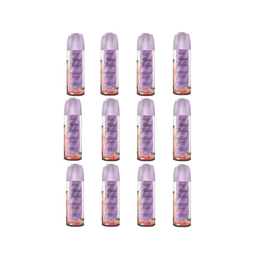 Desodorante Spray Alma de Flores Essência de Baunilha 90ml - Kit C / 12un