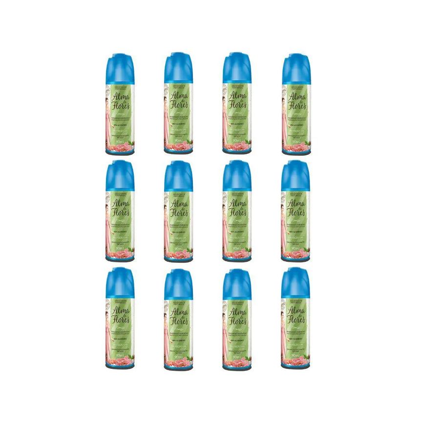Desodorante Spray Alma de Flores Essências Finíssimas 90ml - Kit C / 12un