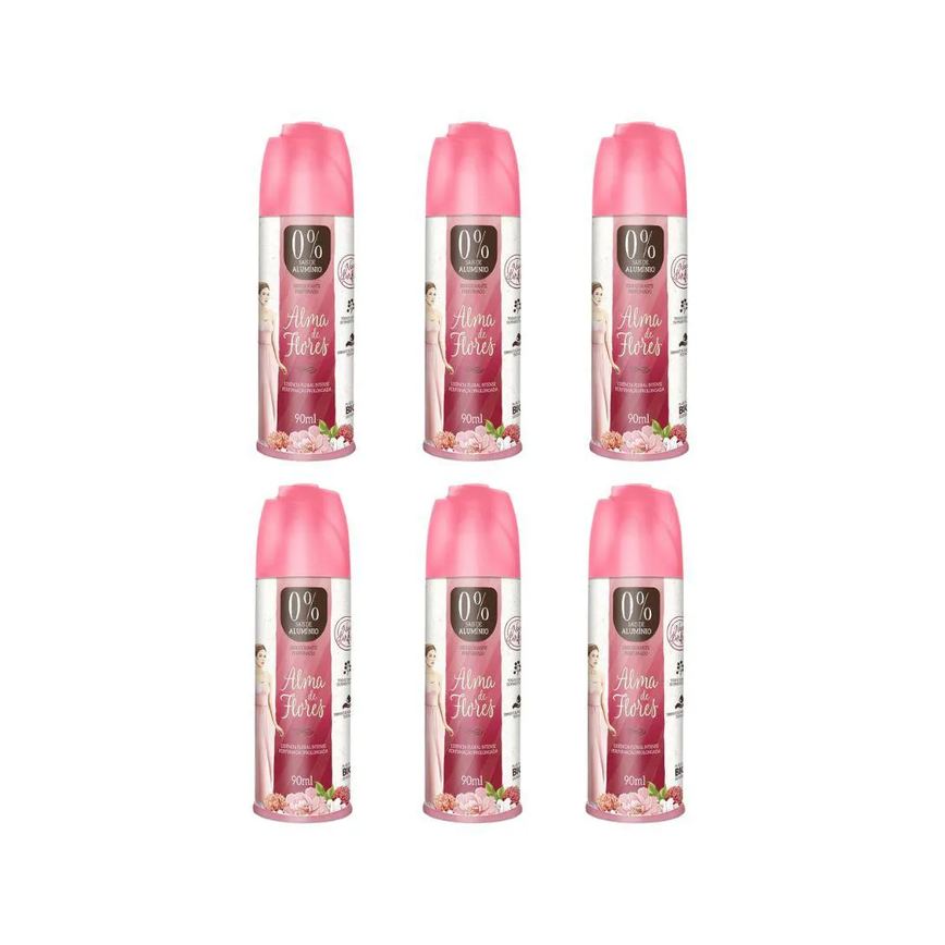 Desodorante Spray Alma de Flores Floral Intense 90ml - Kit C / 6un