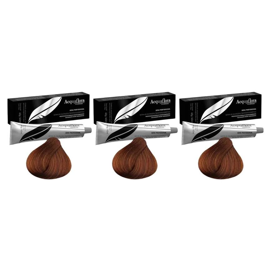 Coloraçao Acquaflora Perm 6.4 Louro Escuro Acob 60g - Kit C / 3un