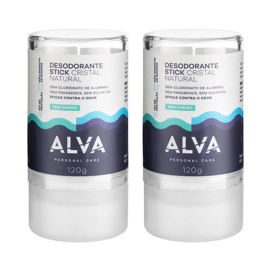 Desodorante Natural Pedra Cristal Alva Alemanha Kit (2 Unid) sem Perfume
