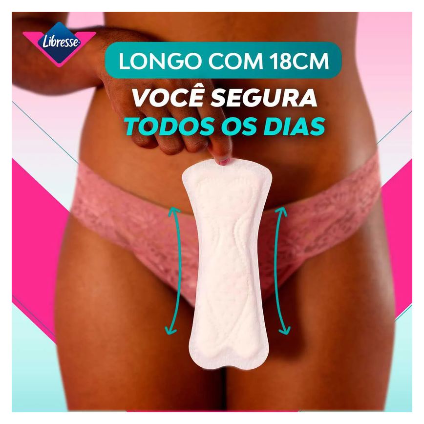 Protetor Diário Libresse Pure Sensitive Longo Sem Fragrância 40 unidades