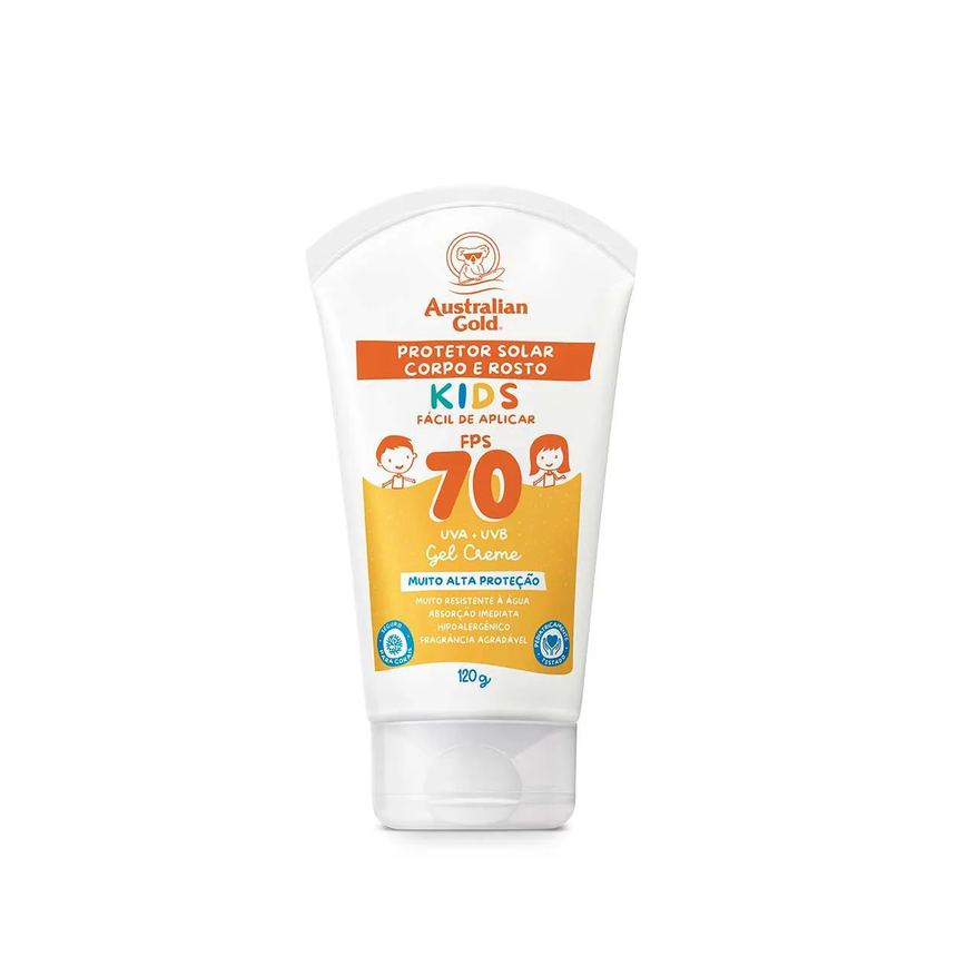 Protetor Solar Corporal Gel Creme FPS 70 Australian Gold Kids 120ml