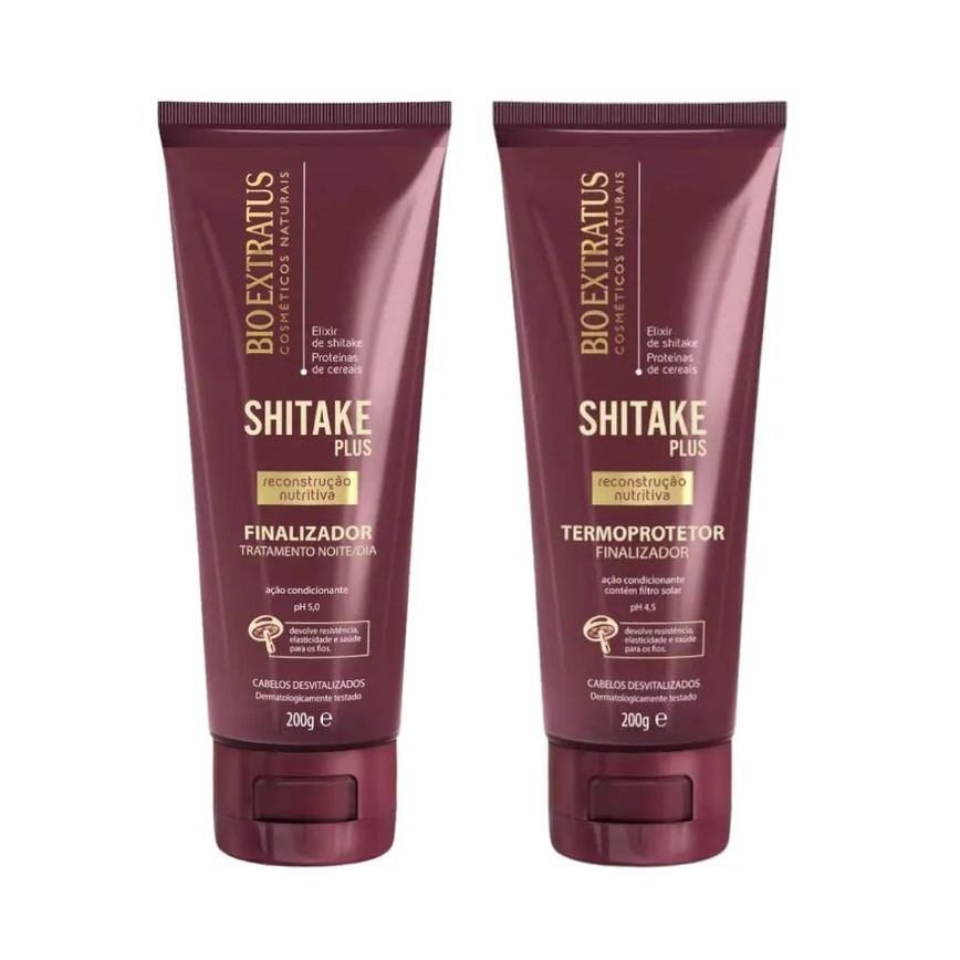 Kit Shitake Finalização 1 Finalizador Termoprotetor 200Ml 1 Finalizador Noite/Dia 200Ml