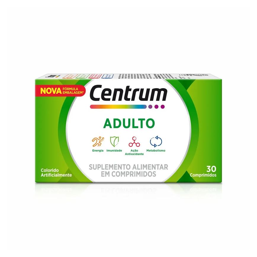 Centrum Multivitaminico Adulto Com Vitaminas De A A Z, 30 Comprimidos