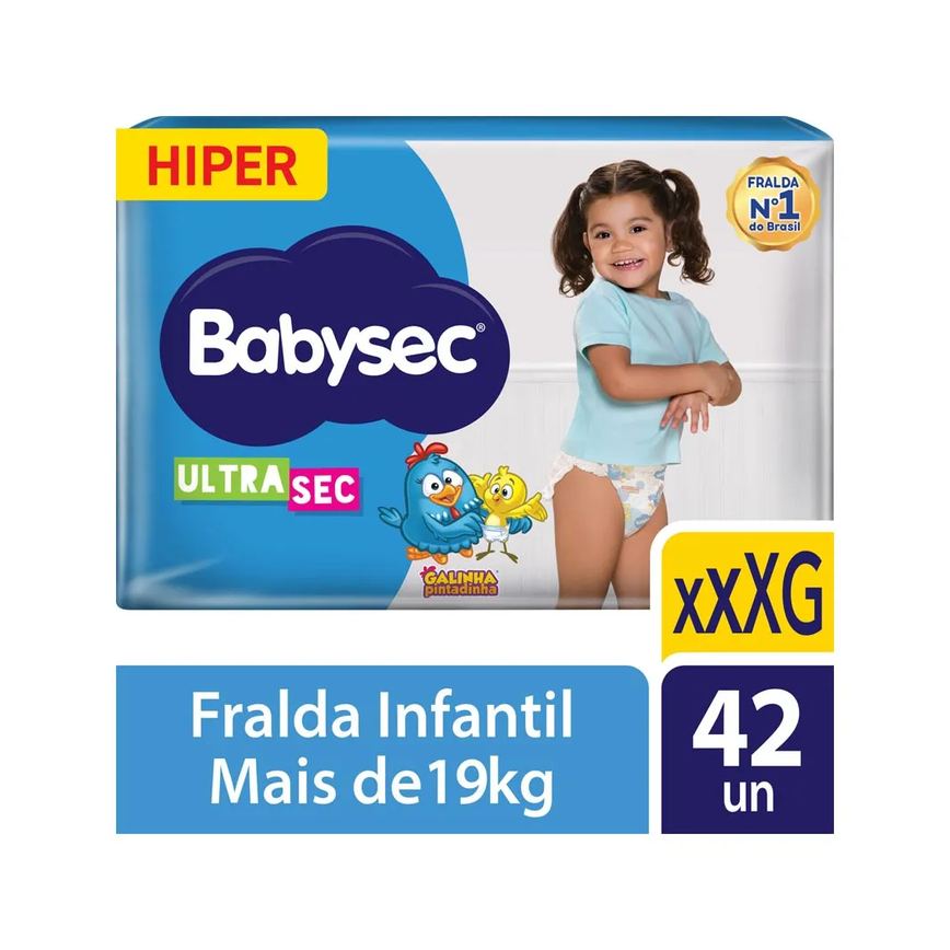 Fralda Babysec Galinha Pintadinha Xxxg Ultrasec Hiper Com 42 Unidades